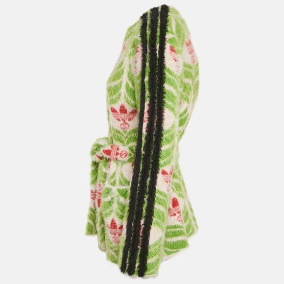 Gucci X Adidas Green Monogram Textured Knit Cardigan Xs - Picture 2 of 7